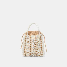 ADELINE HANDBAG NATURAL PEARL RAFFIA