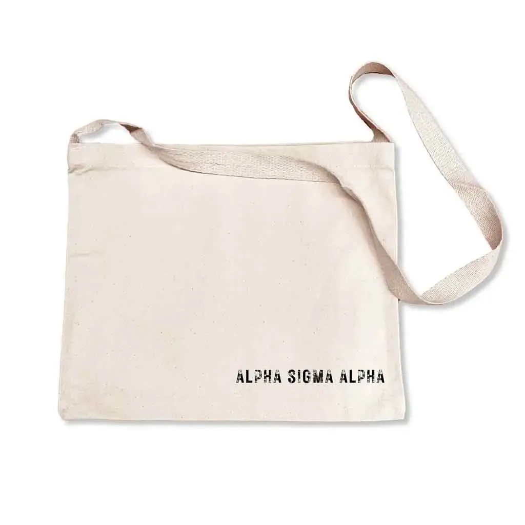 Alpha Sigma Alpha Sorority Messenger Bag with Cross Body Strap