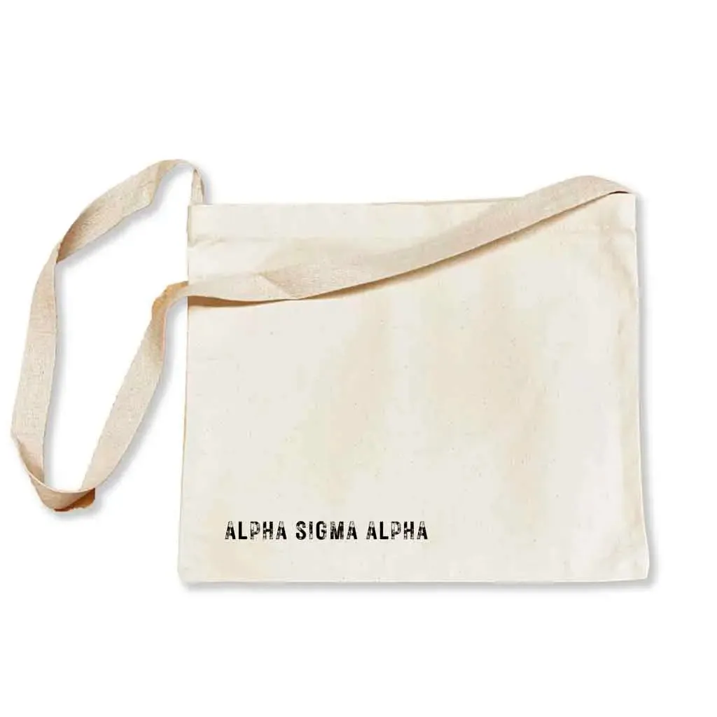 Alpha Sigma Alpha Sorority Messenger Bag with Cross Body Strap