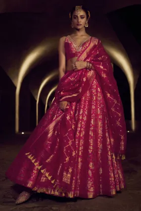 Anugraha Lehenga Set - Hot Pink