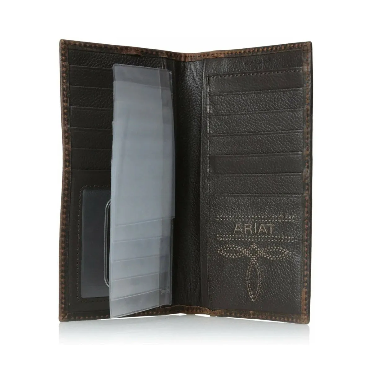 Ariat Men's Rowdy Bi-fold Rodeo Wallet - Dark Rowdy Brown