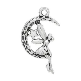 AVBeads Celtic Fairy Charms Moon Silver 25mm x 14mm Metal Charms 4pcs