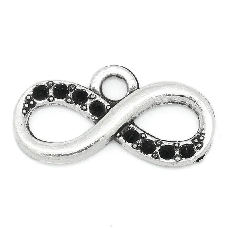 AVBeads Pagan Charms Infinity Silver 17mm x 9mm Metal Charms 10pcs