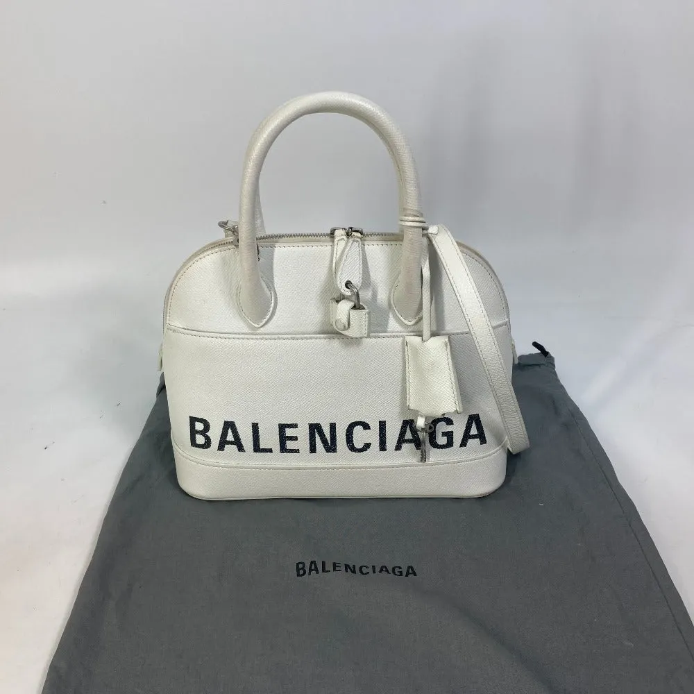 BALENCIAGA Handbag 550645 leather white Bicolor Bag Ville top handle S Women Used Authentic