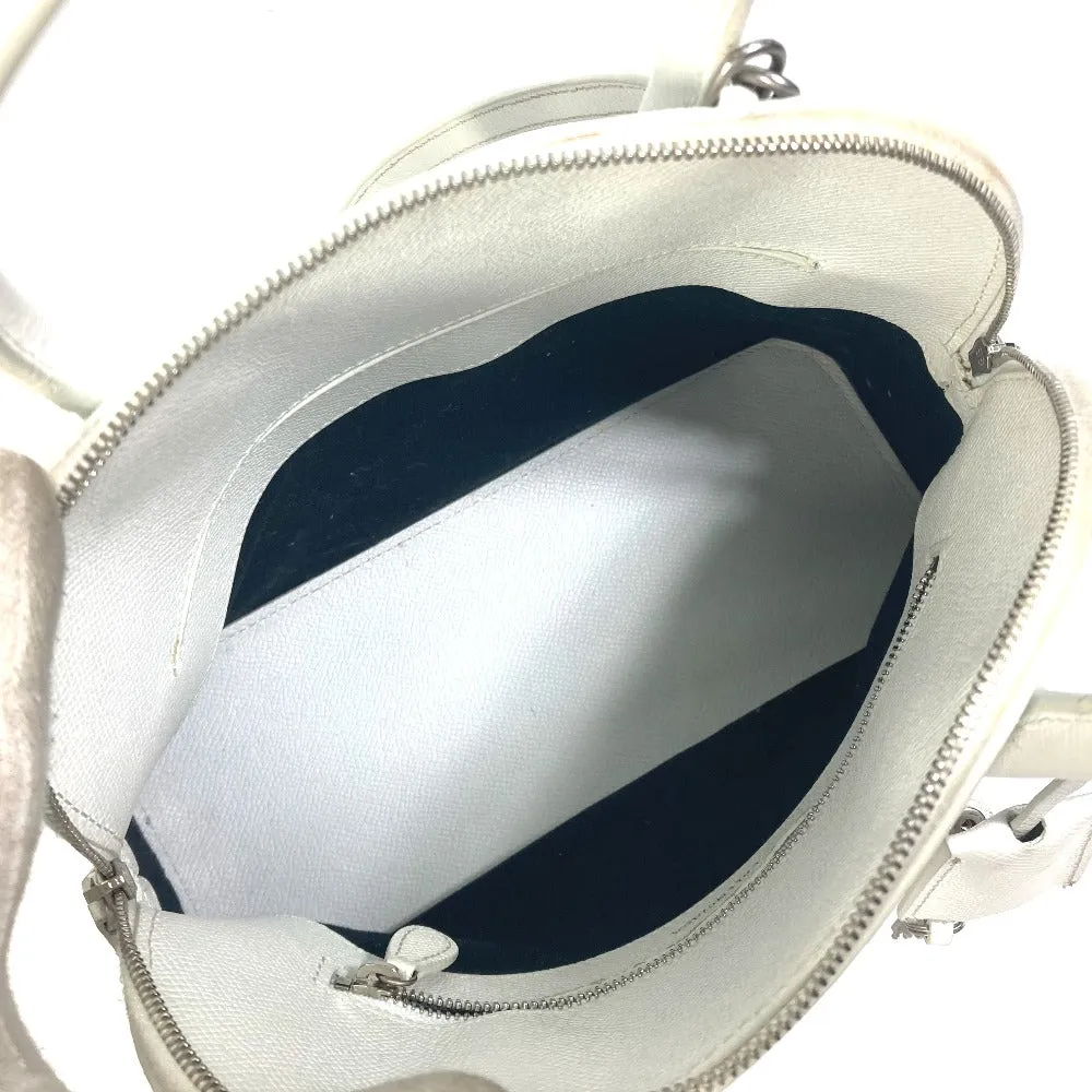 BALENCIAGA Handbag 550645 leather white Bicolor Bag Ville top handle S Women Used Authentic