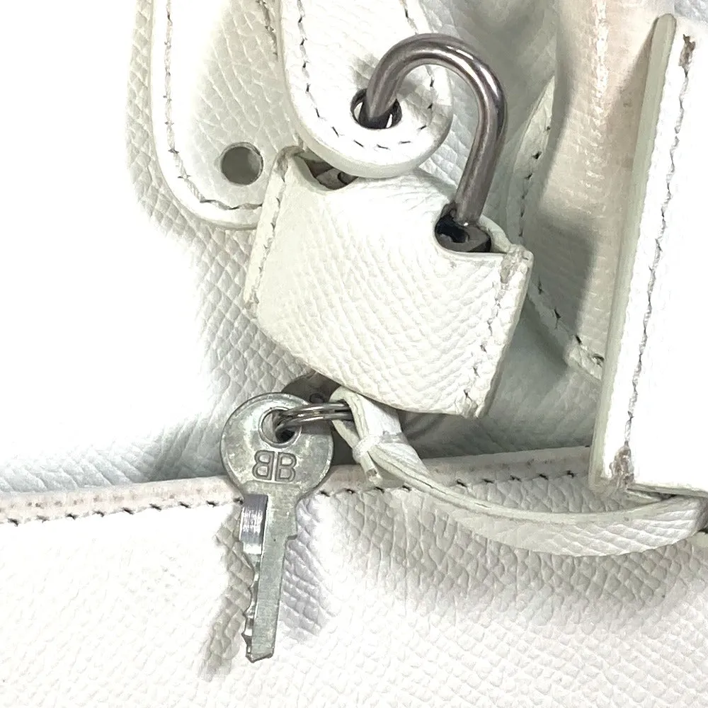 BALENCIAGA Handbag 550645 leather white Bicolor Bag Ville top handle S Women Used Authentic