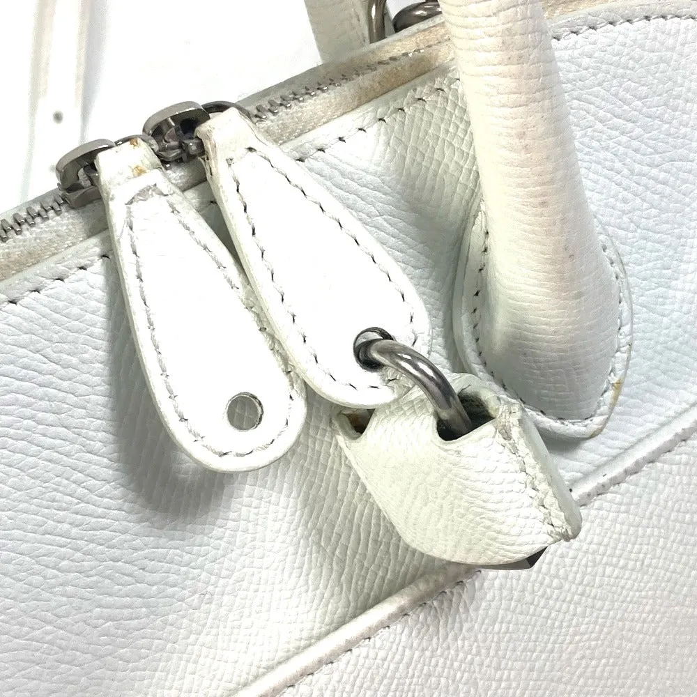 BALENCIAGA Handbag 550645 leather white Bicolor Bag Ville top handle S Women Used Authentic