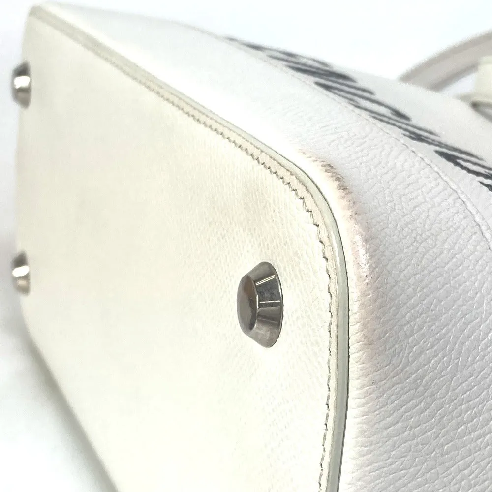 BALENCIAGA Handbag 550645 leather white Bicolor Bag Ville top handle S Women Used Authentic