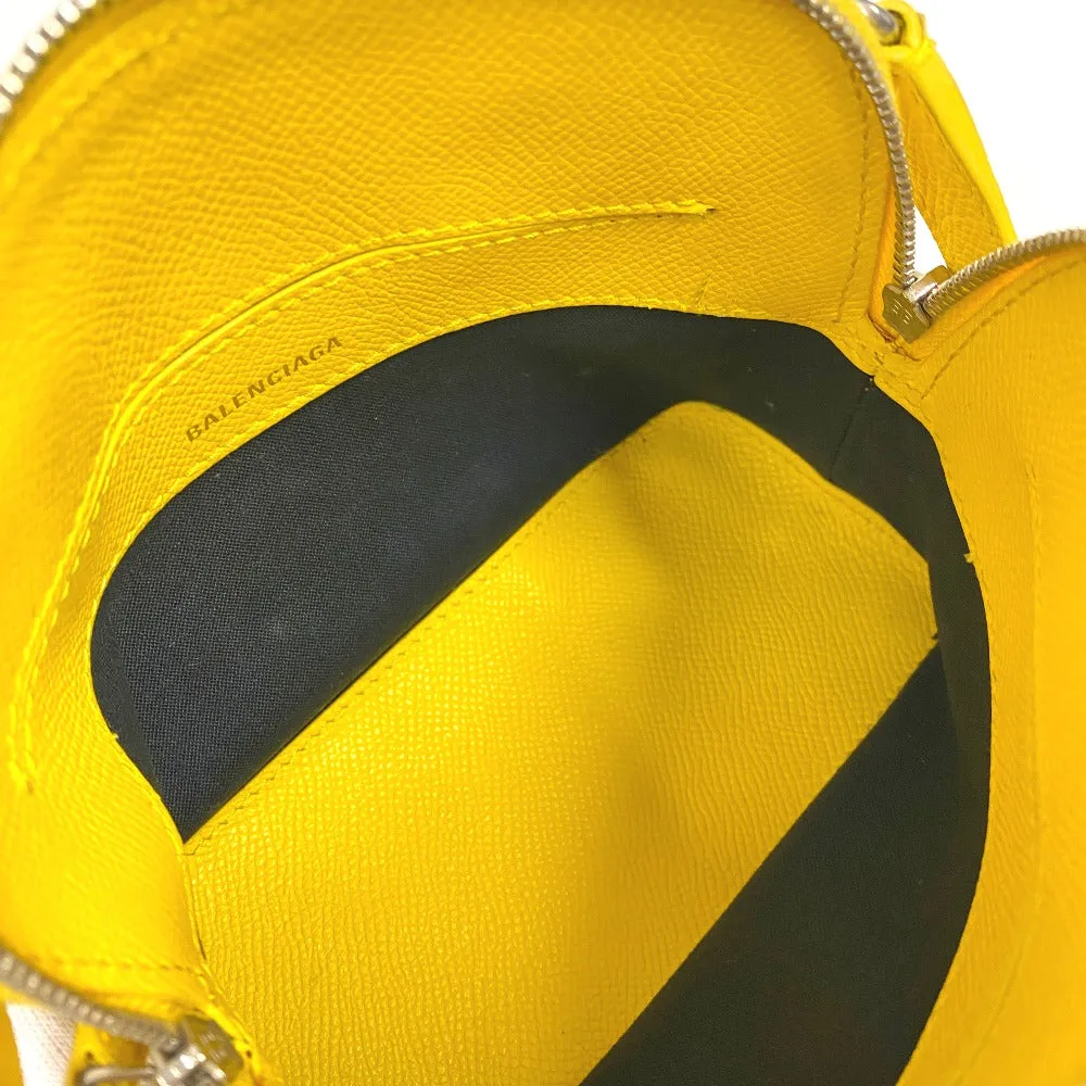 BALENCIAGA Shoulder Bag 550646 leather yellow 2WAY handbag Building Top Handle XXS Women Used Authentic