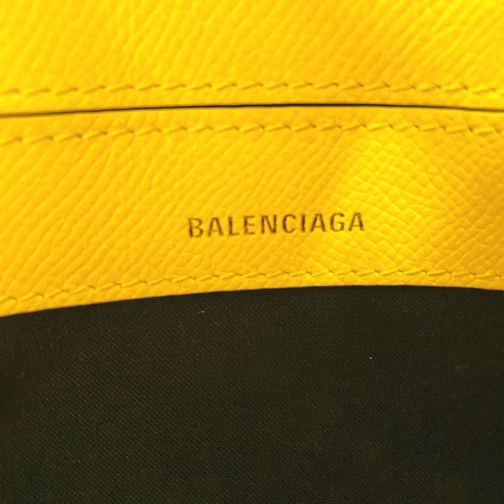 BALENCIAGA Shoulder Bag 550646 leather yellow 2WAY handbag Building Top Handle XXS Women Used Authentic