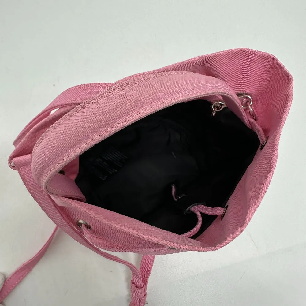 BALENCIAGA Shoulder Bag 619458 Nylon pink Handbag Wheel XS Drawstring Bucket Women Used Authentic