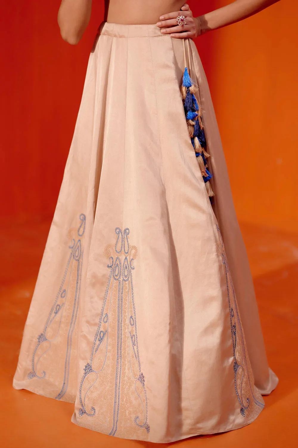 Beige Dori Embroidered Lehenga Set