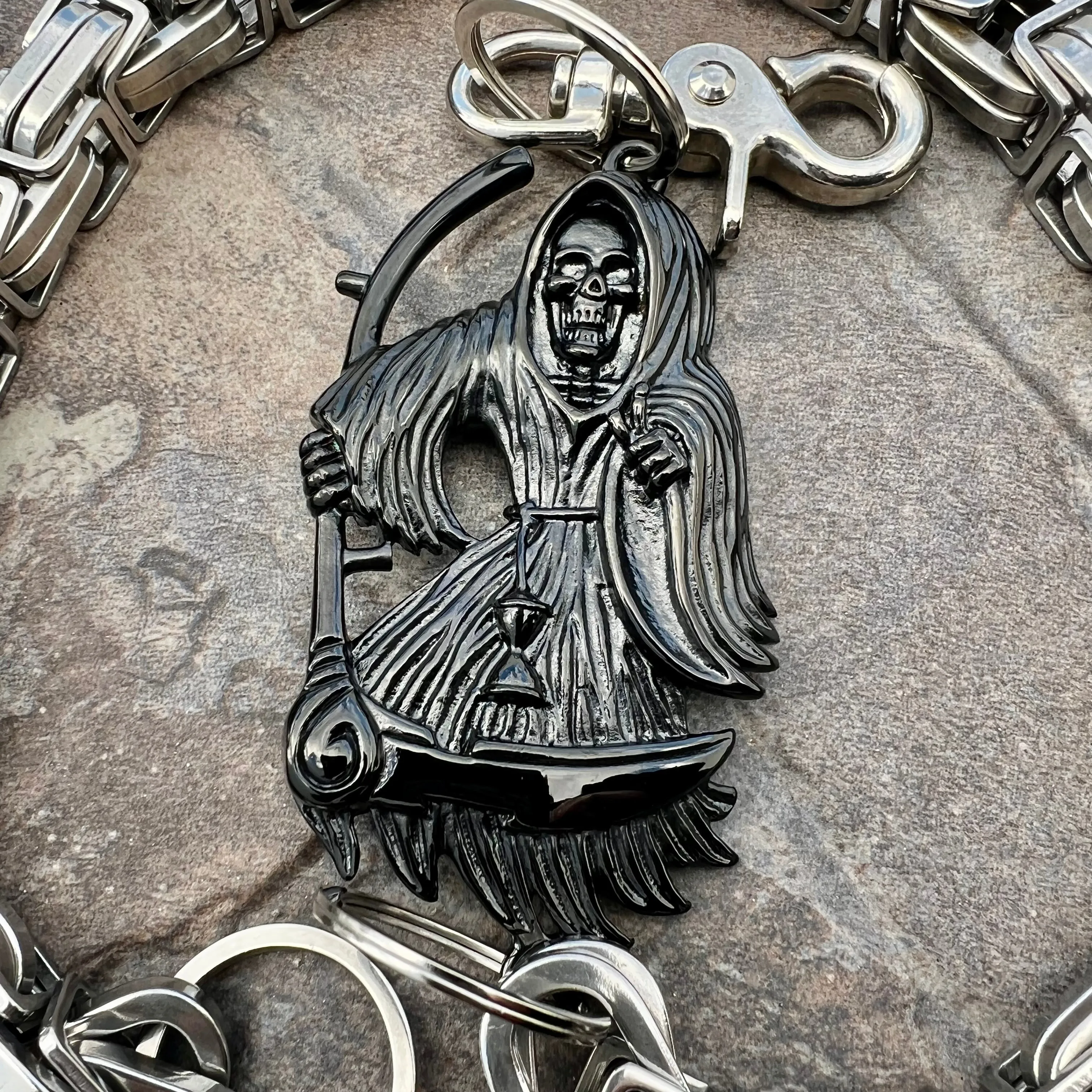 Black Grim Reaper Wallet Chain - Silver Daytona CVO - WC18CVO