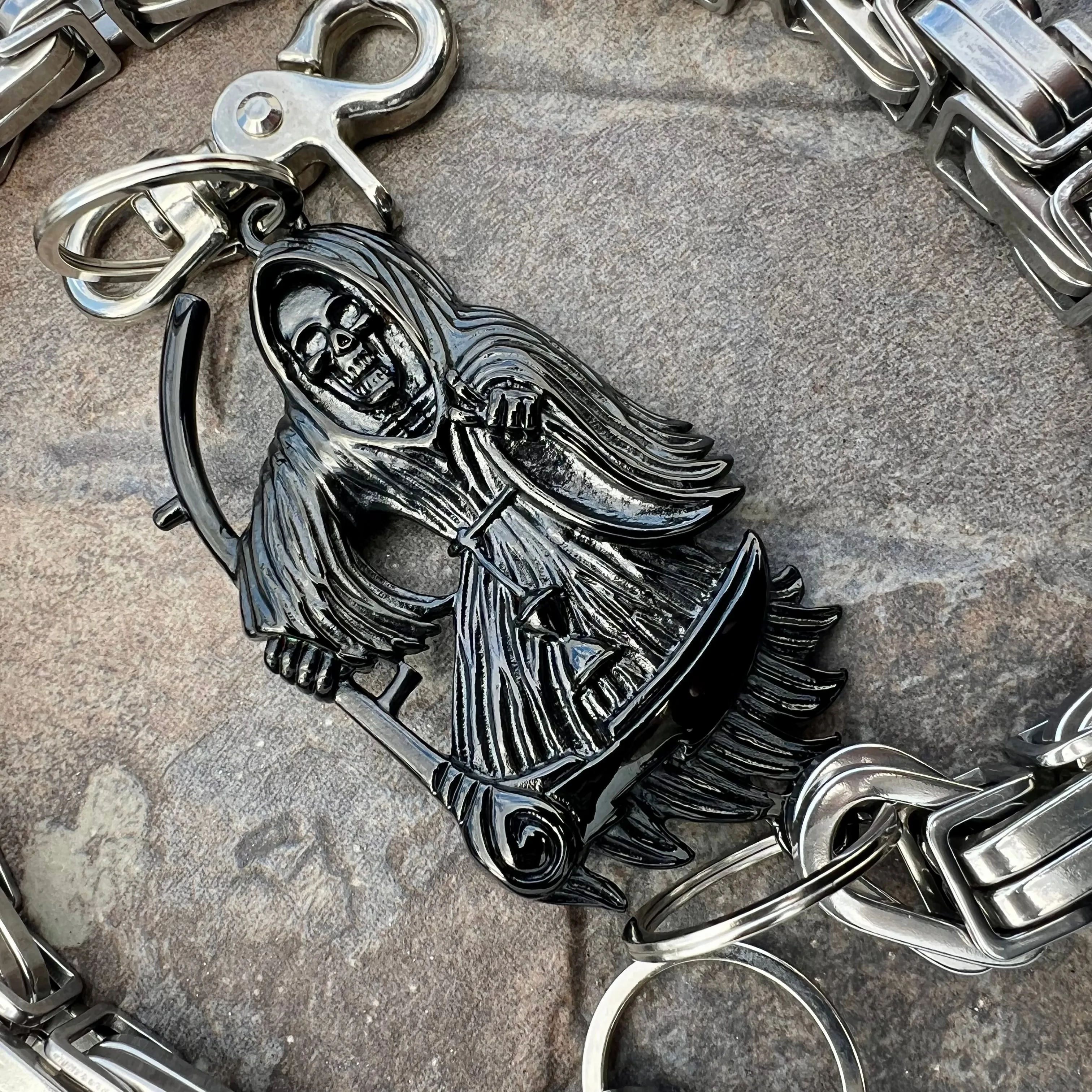 Black Grim Reaper Wallet Chain - Silver Daytona CVO - WC18CVO