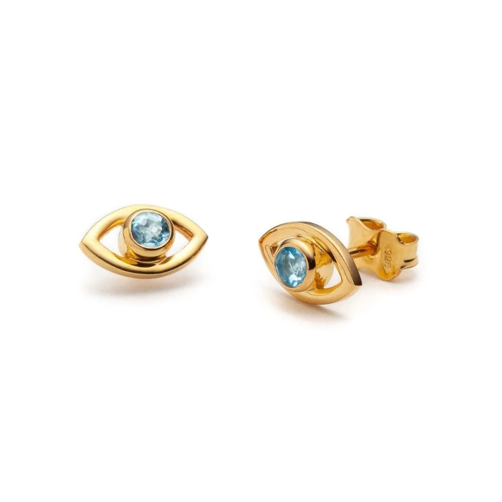 Blue Topaz Eye Studs