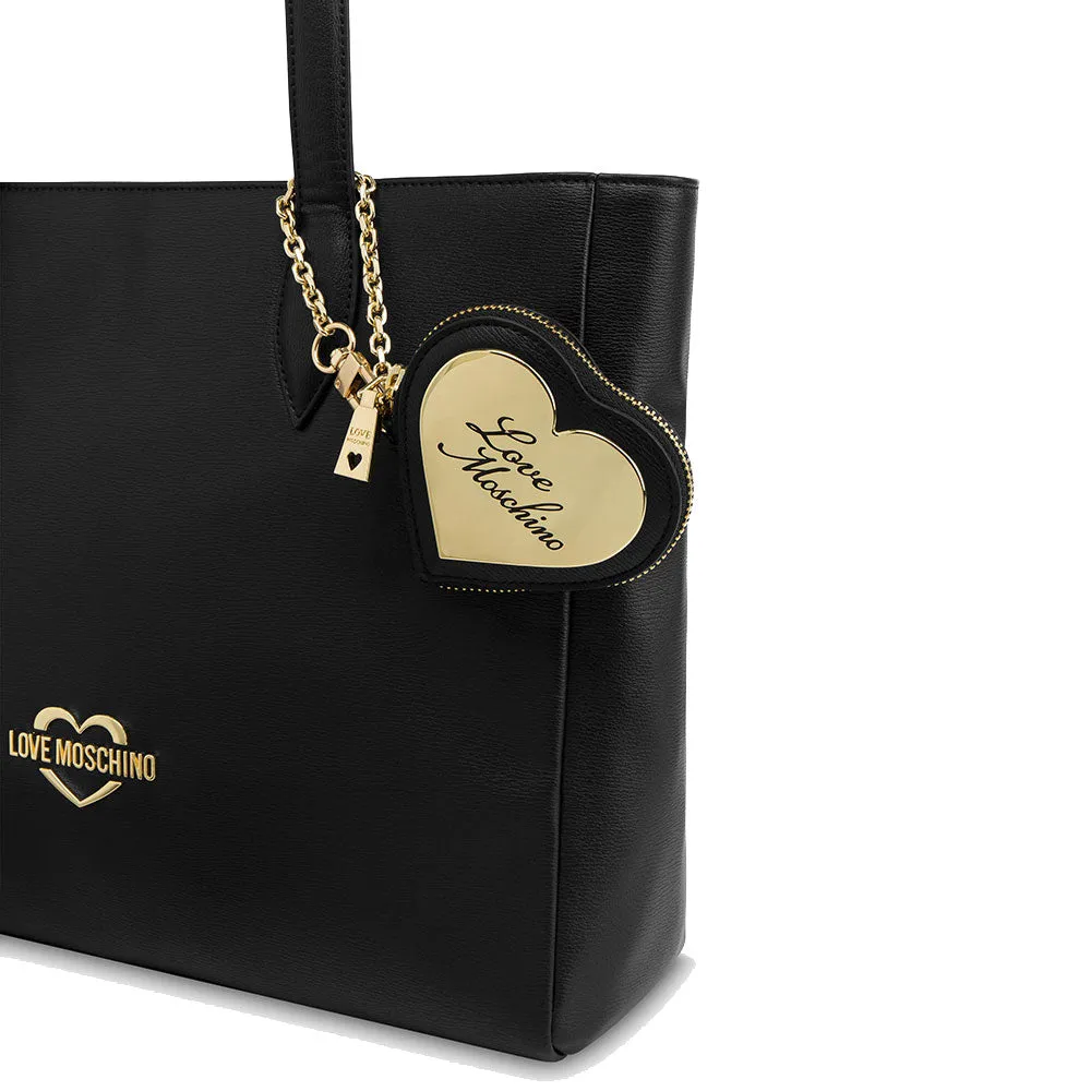 Borsa Donna Shopping con Micro Clutch LOVE MOSCHINO linea Hollies colore Nero