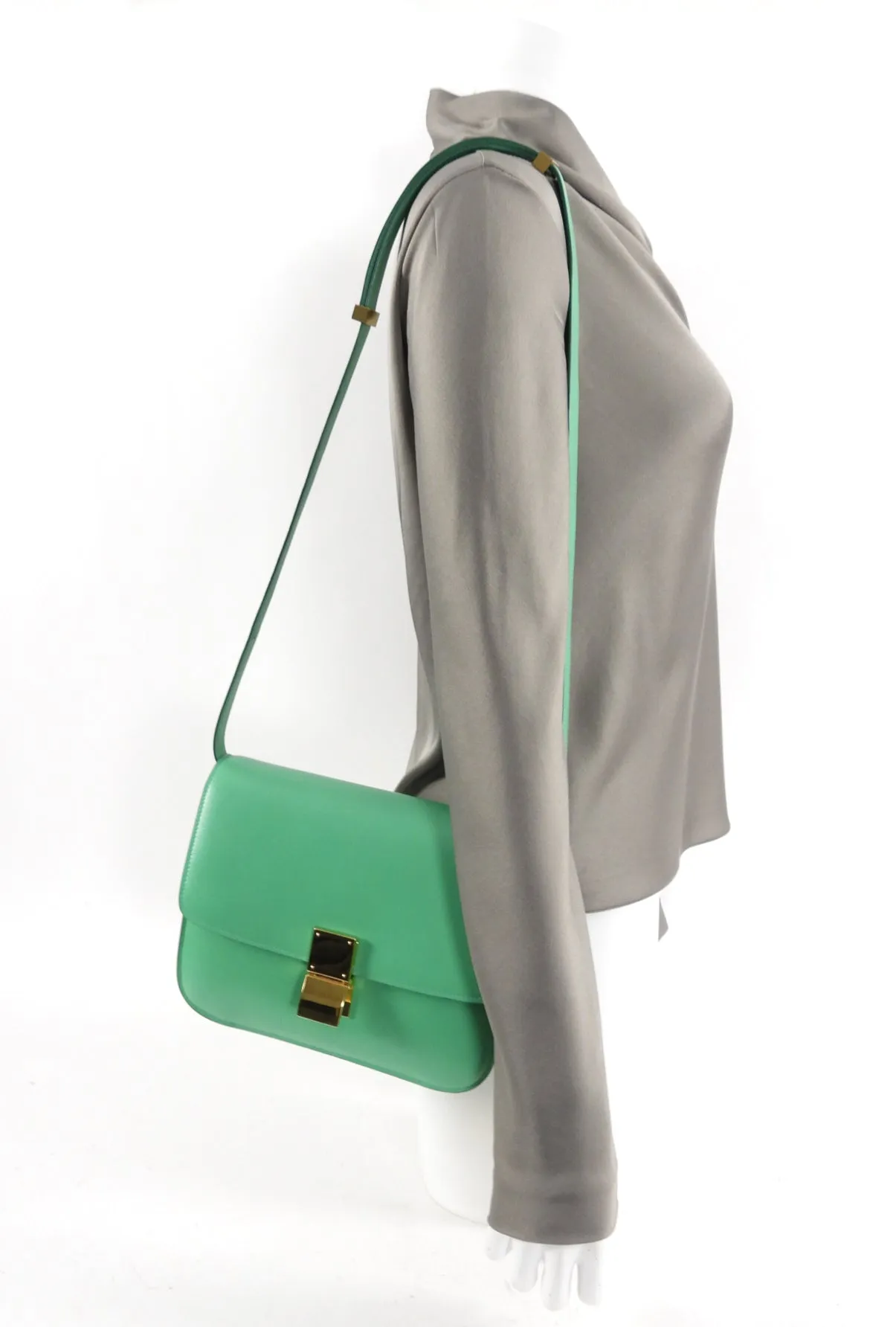 Celine Green Medium Classic Box Bag