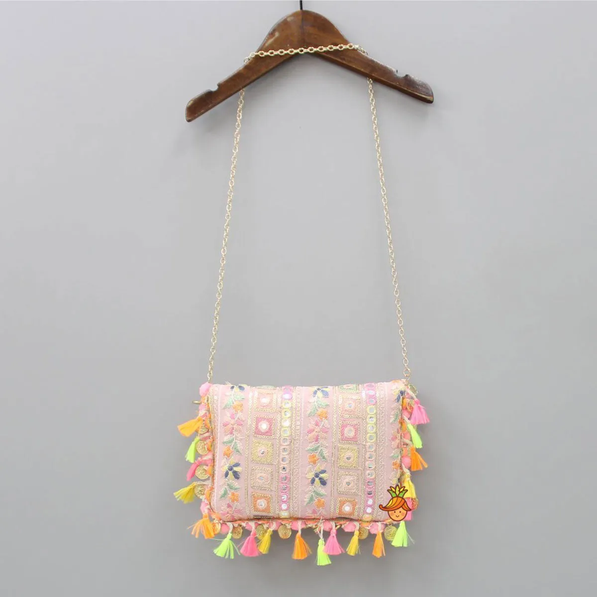 Colourful Thread Embroidered Sling Bag