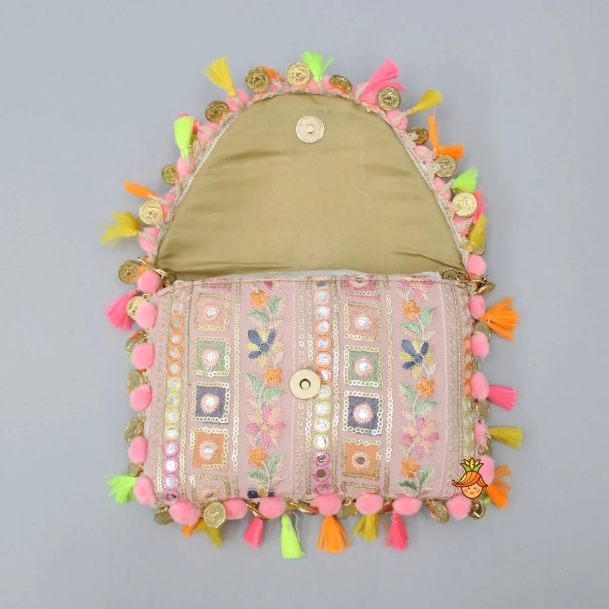 Colourful Thread Embroidered Sling Bag