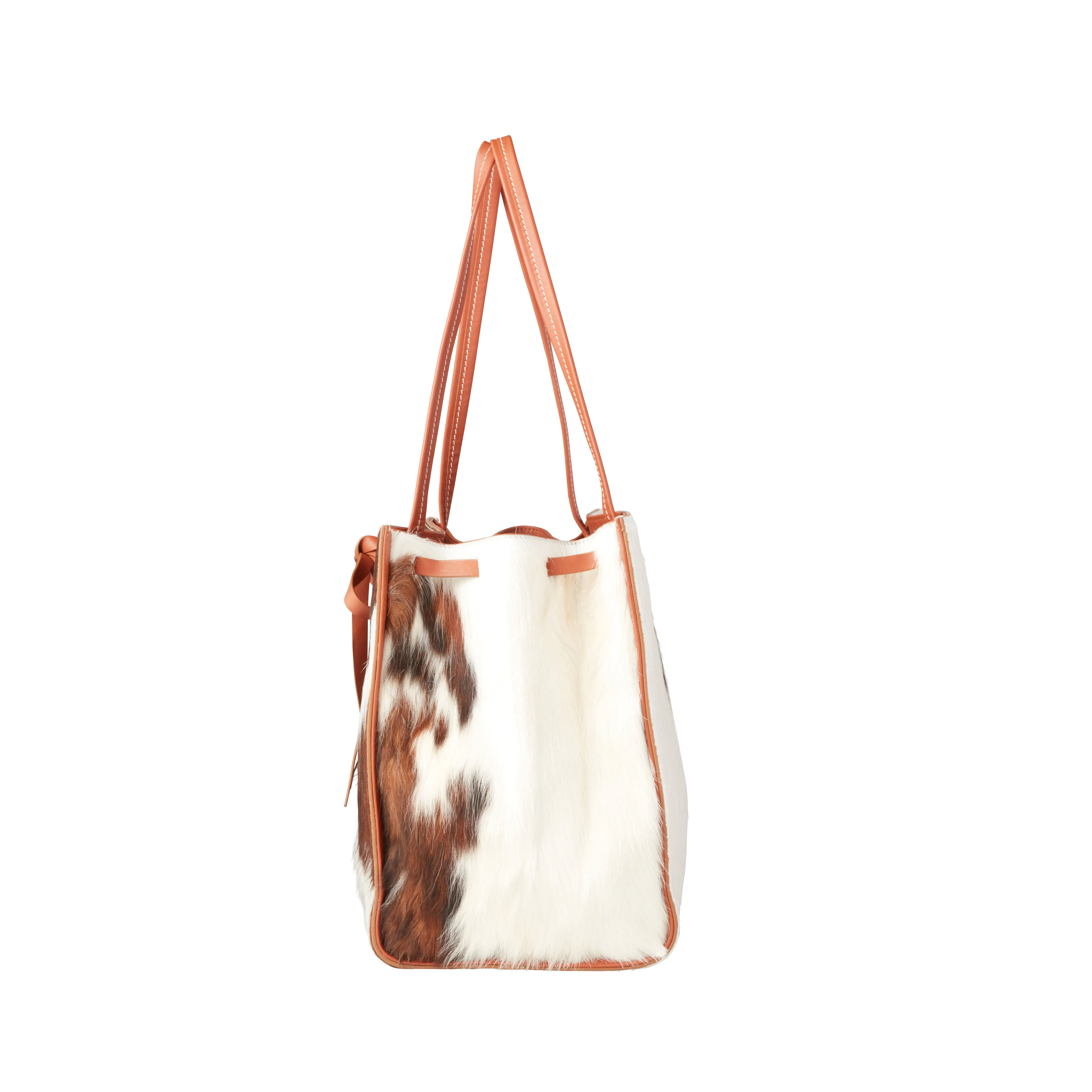 Cowprint Tote Bag :: Tan