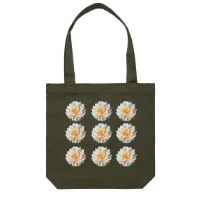 Cream Dahlias Tote Bag