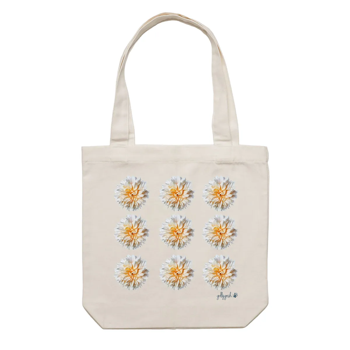 Cream Dahlias Tote Bag