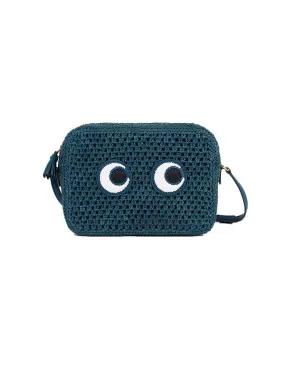 Cross Body Eyes in Light Petrol Raffia