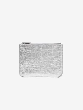 Daley Pineapple Leather Vegan Make-Up Pouch | Silver