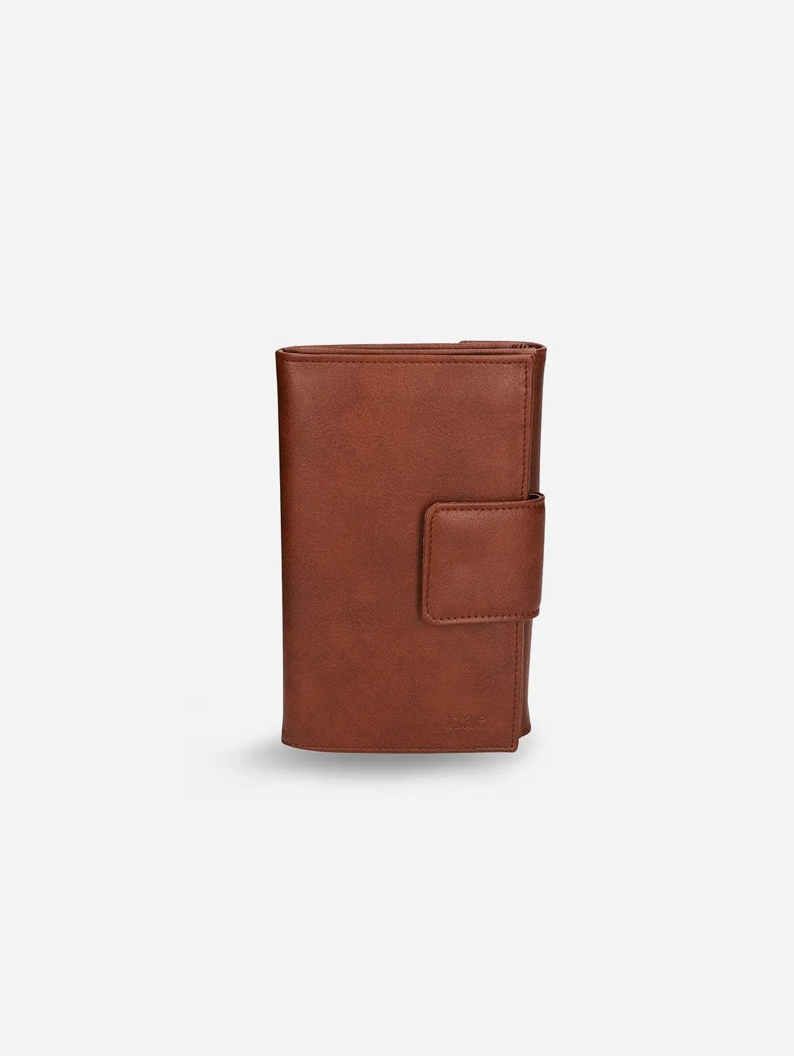 Ella Vegan Leather Bifold Purse Wallet | Brown