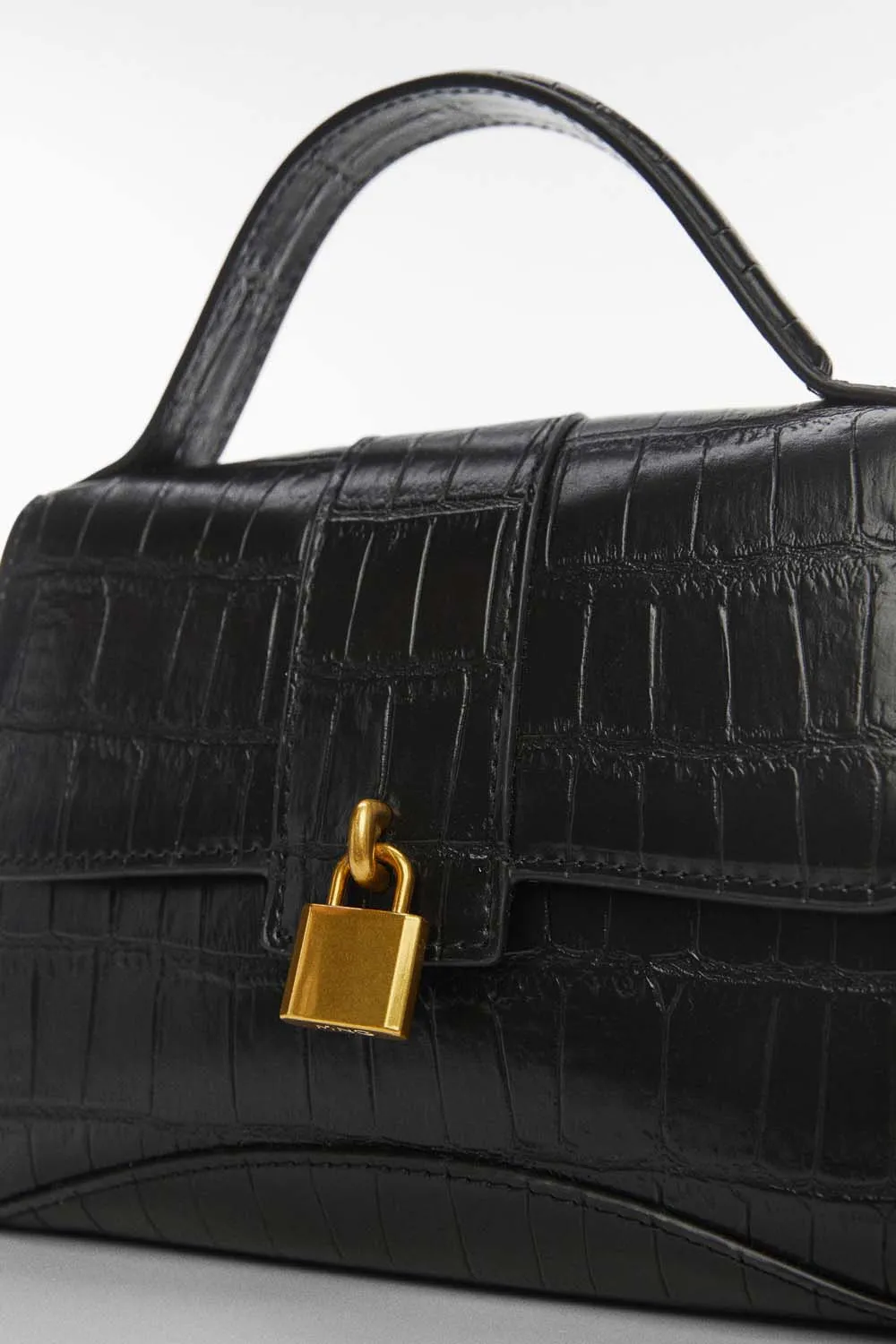 Envelope padlock coco leather effect bag