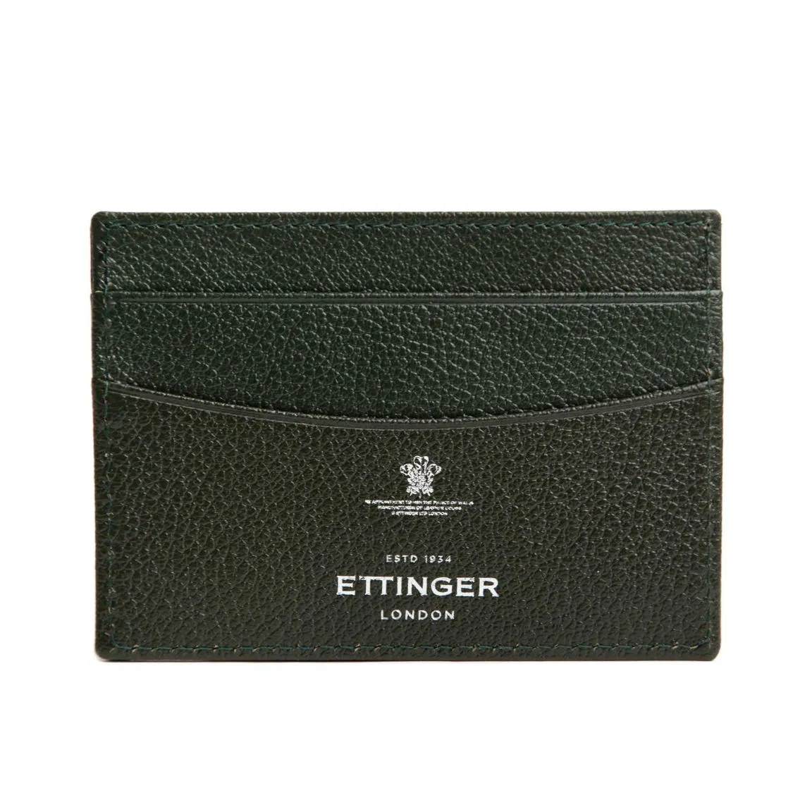 Ettinger Forest Green Capra Leather Flat Credit Card Case