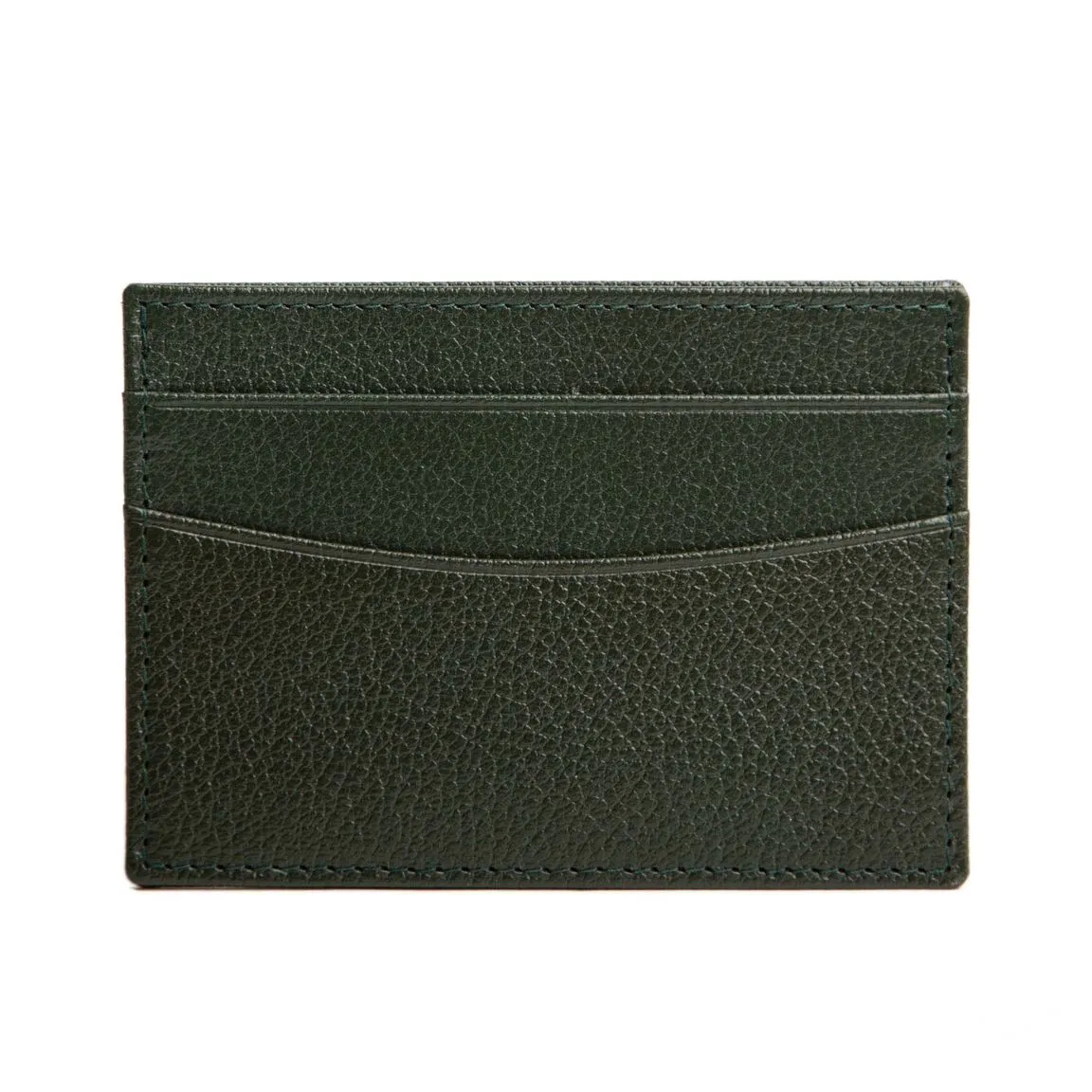 Ettinger Forest Green Capra Leather Flat Credit Card Case