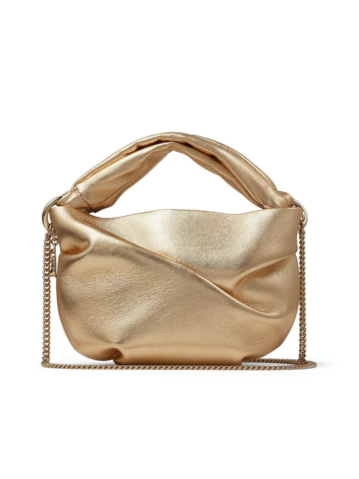 Gold Metallic Nappa Bag with Twisted Handle