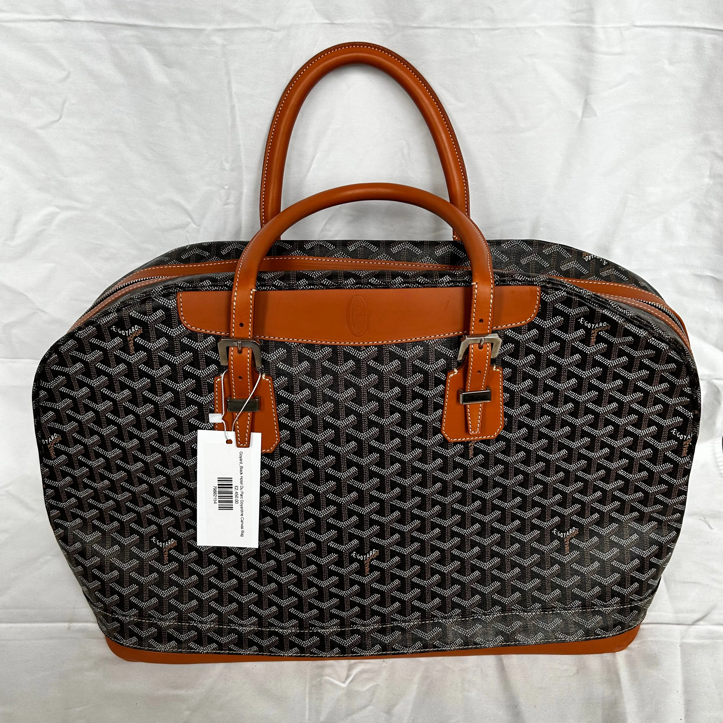 Luxurious Black Goyardine Canvas Hotel Du Parc Bag by Goyard