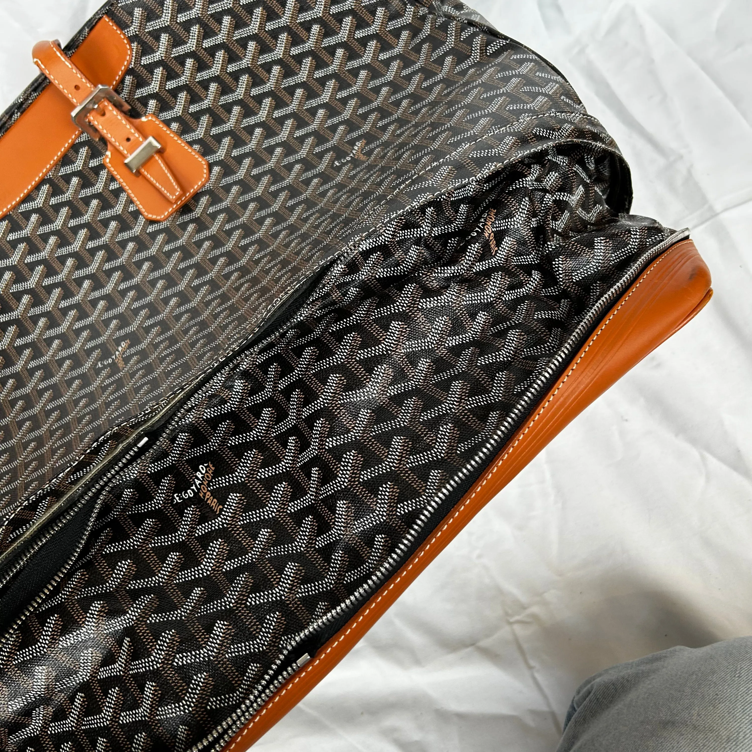 Luxurious Black Goyardine Canvas Hotel Du Parc Bag by Goyard