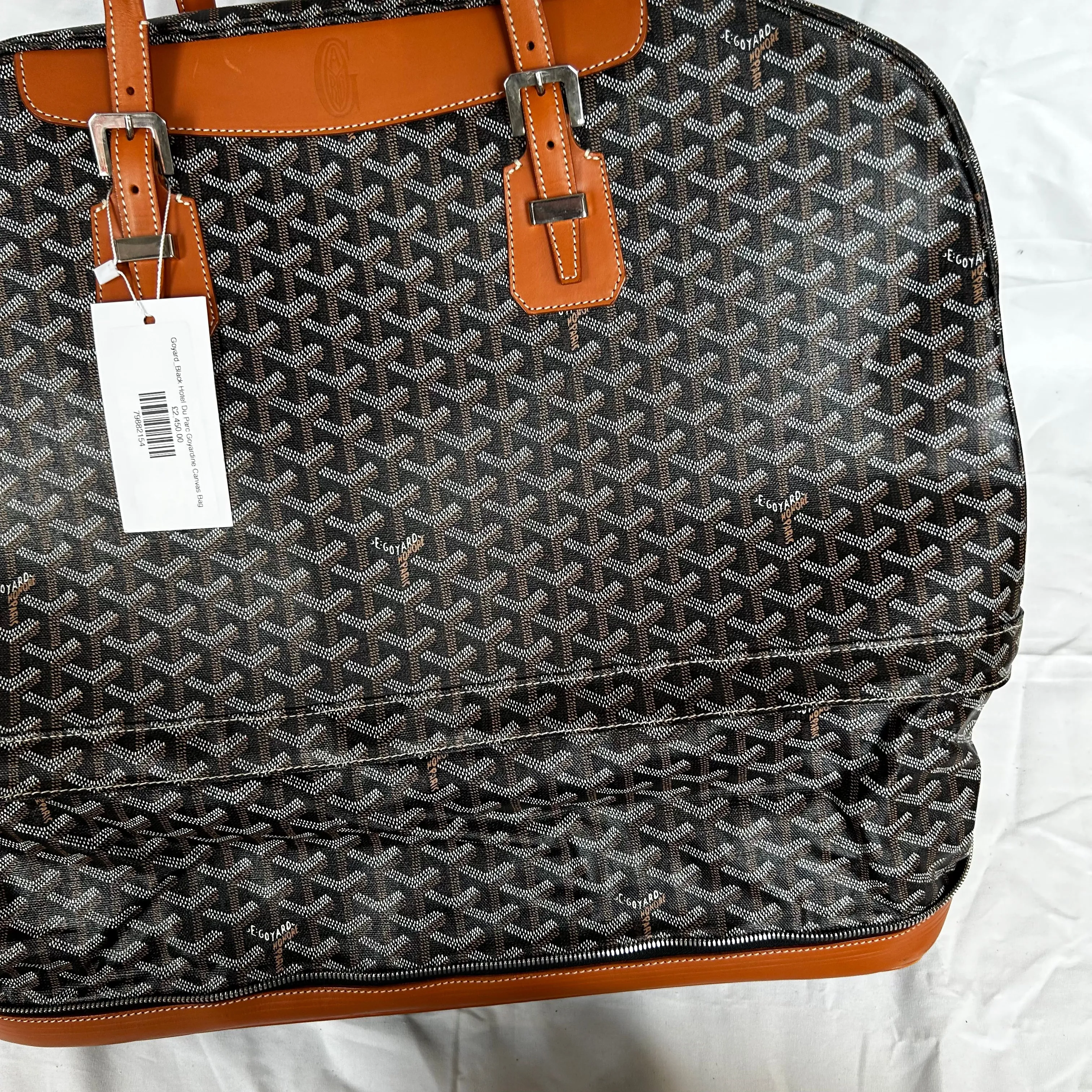 Luxurious Black Goyardine Canvas Hotel Du Parc Bag by Goyard