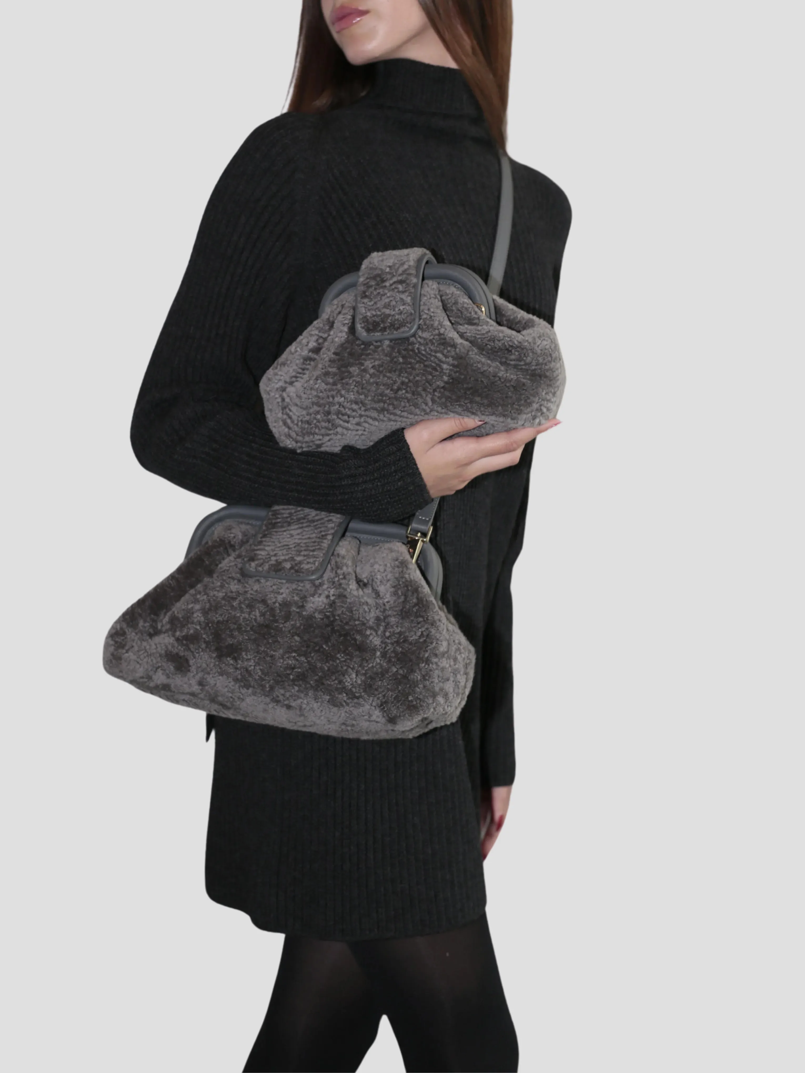 Grey Mini Teddy Clutch