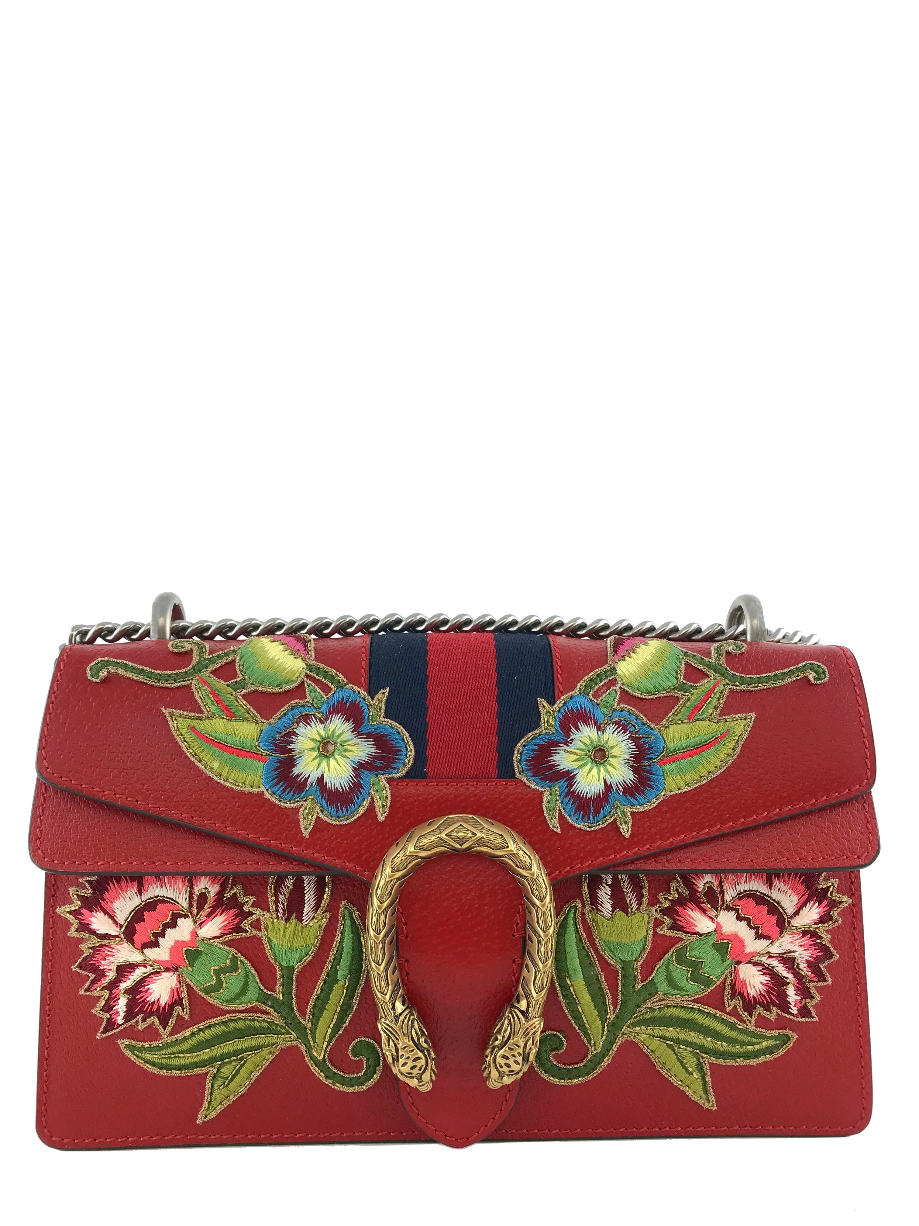 Gucci Dionysus Small Calfskin Floral Embroidered Shoulder Bag NEW