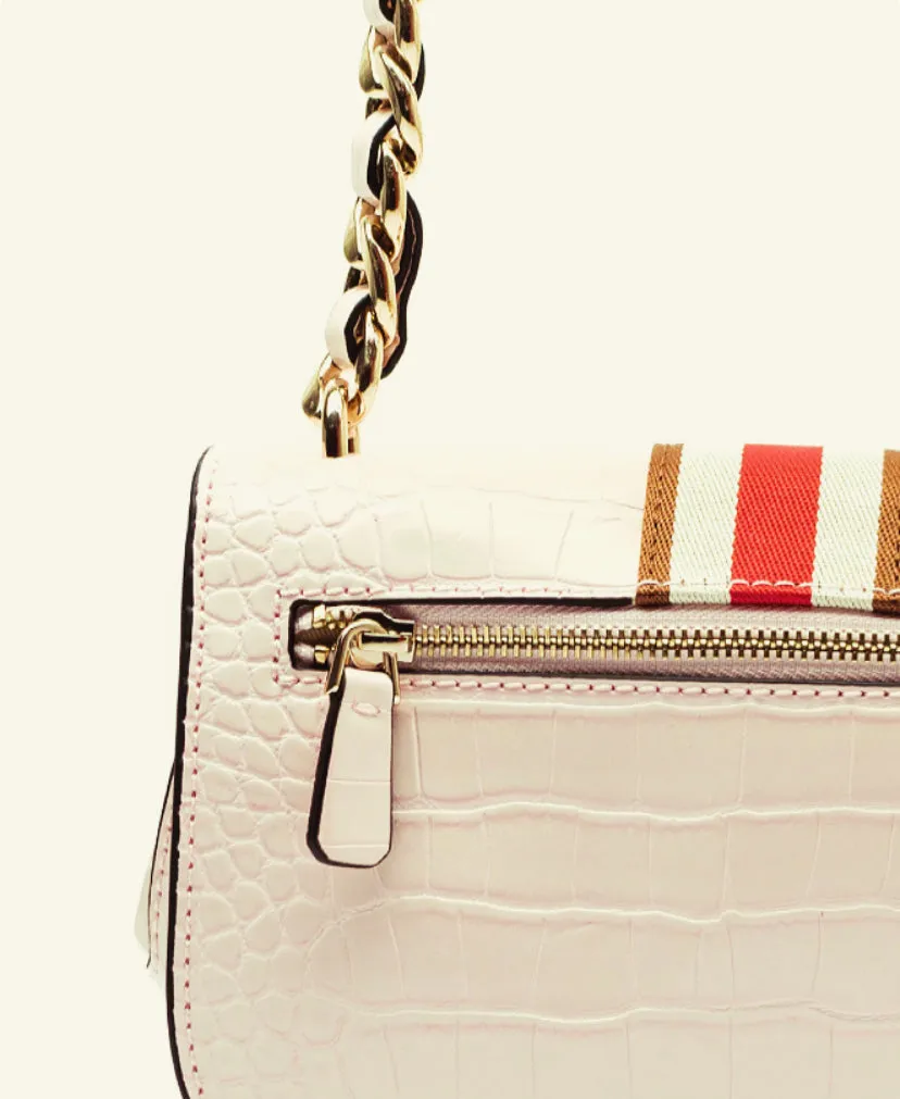 GUESS NELKA FRONT STRIPE CROSSBODY STONE