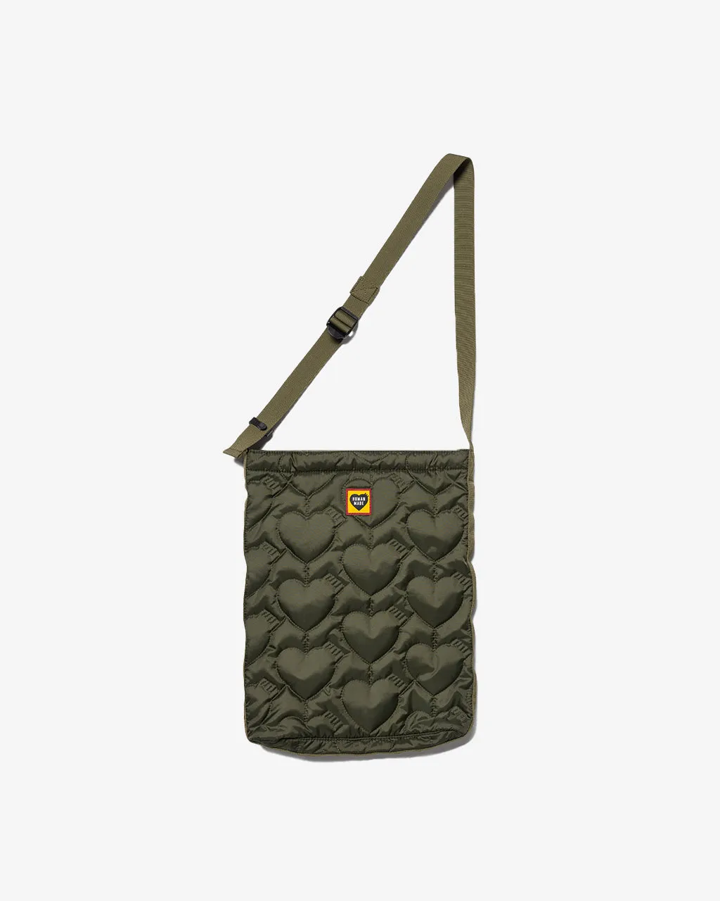 Heart Quilting Shoulder Bag Olive