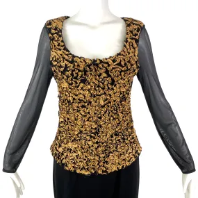 Kay Celine Black & Gold Top