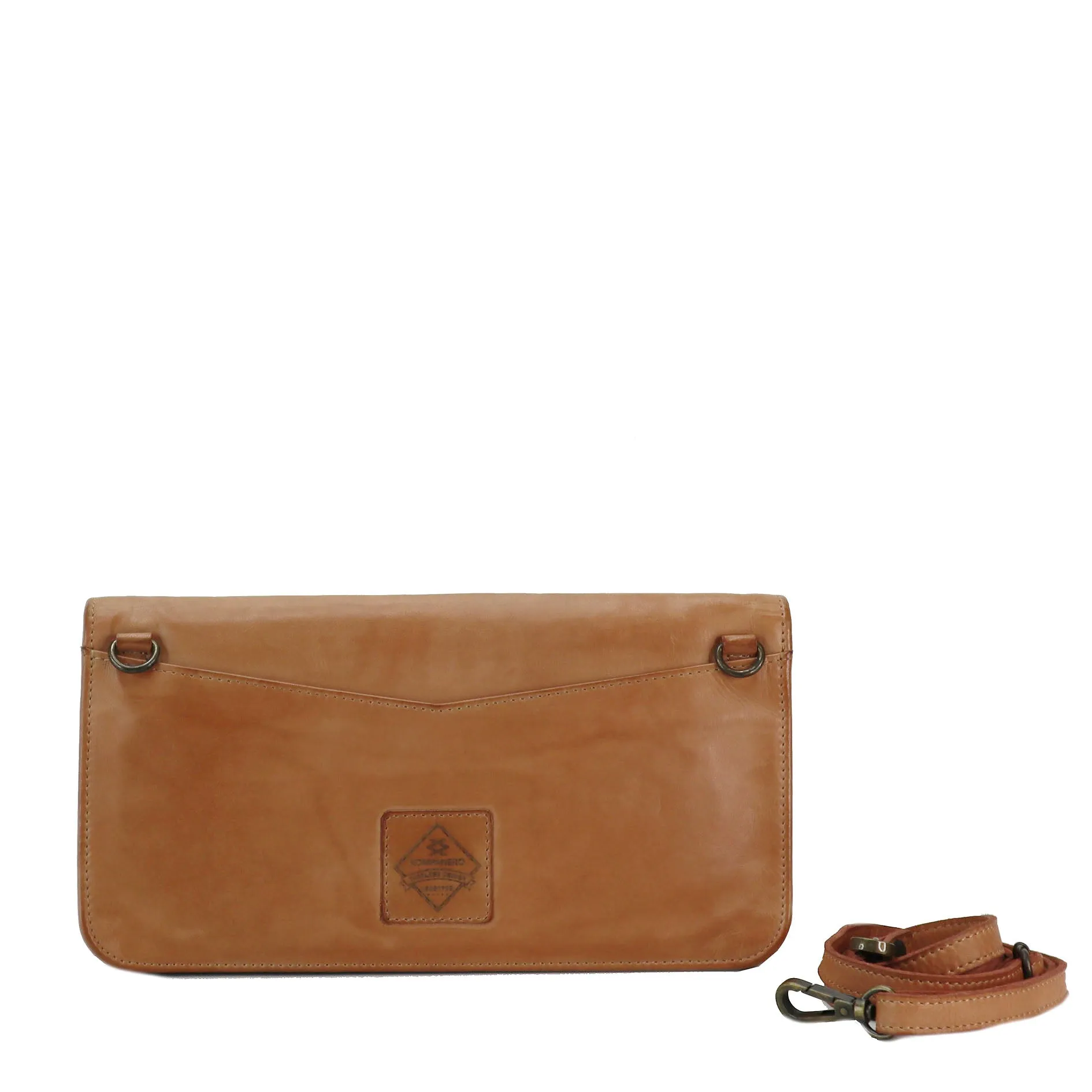 Kompanero Aleks Taupe Leather Crossbody/Clutch Bag