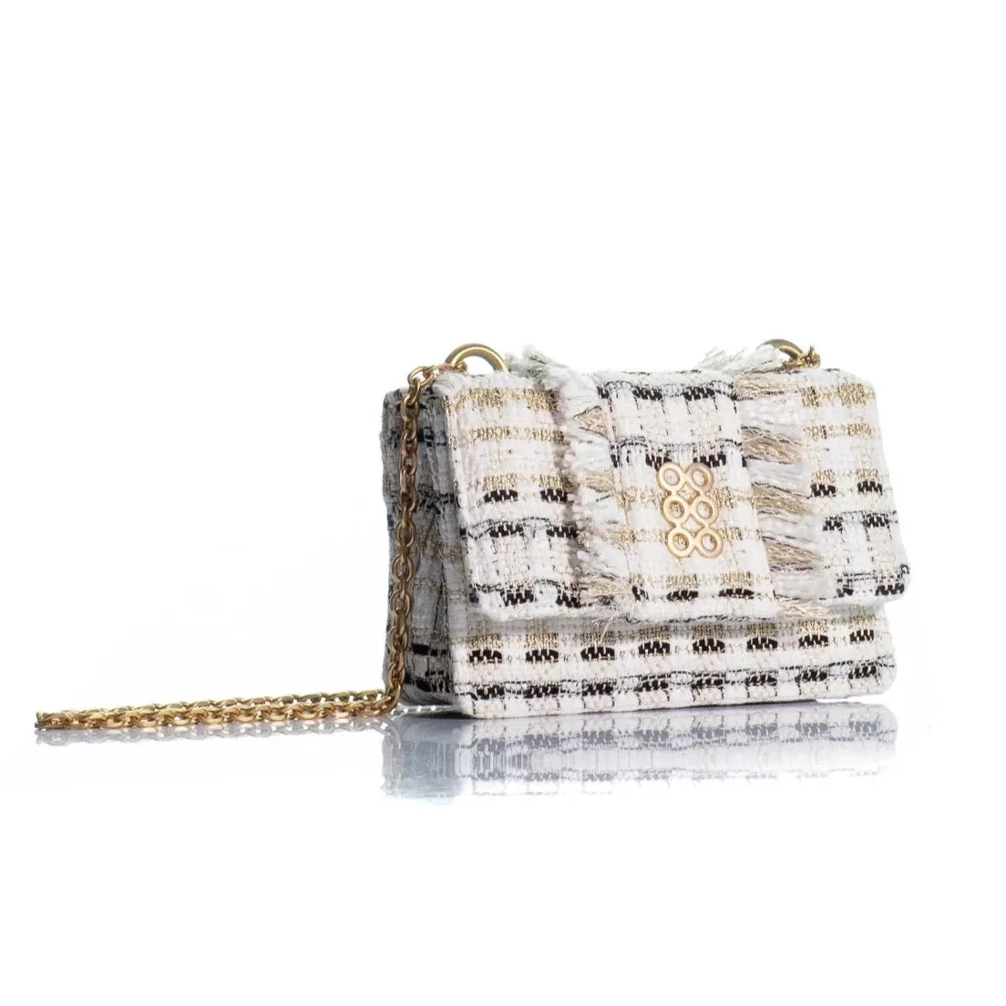 Kooreloo - Fabric Shoulder Bag - Mini Lucerne Tweed White