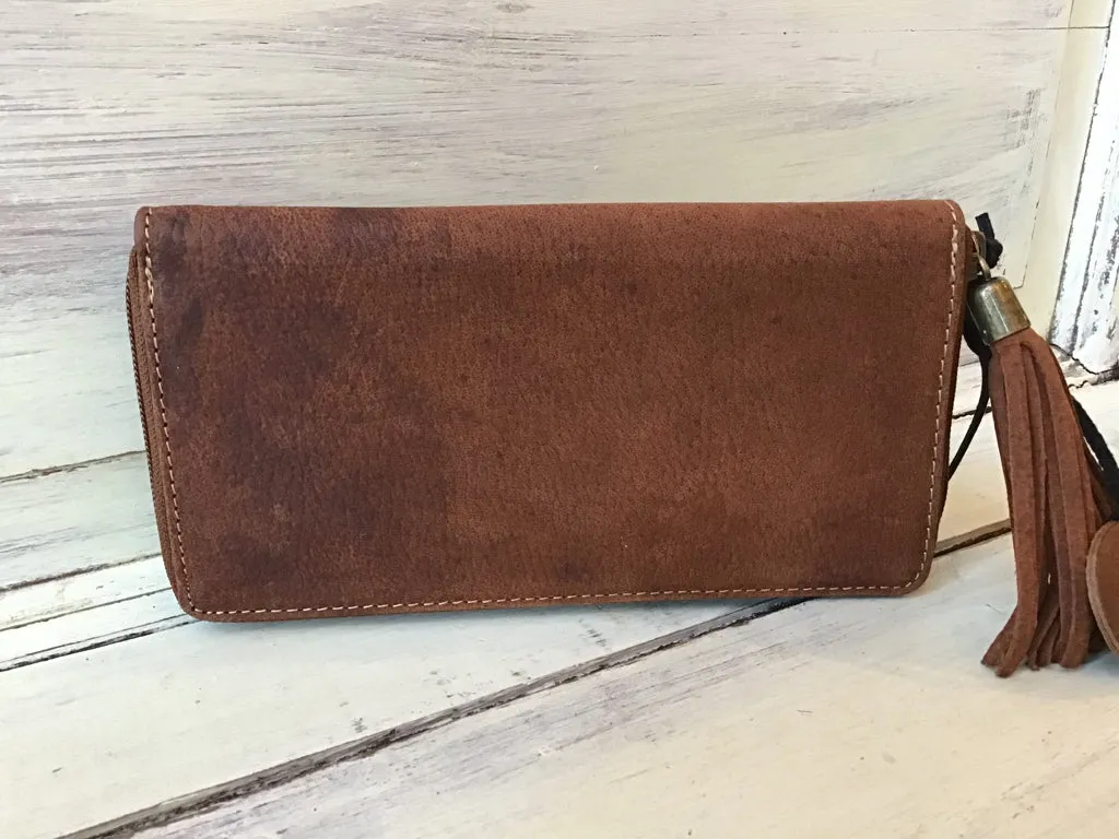 Leather Zip Around Wallet