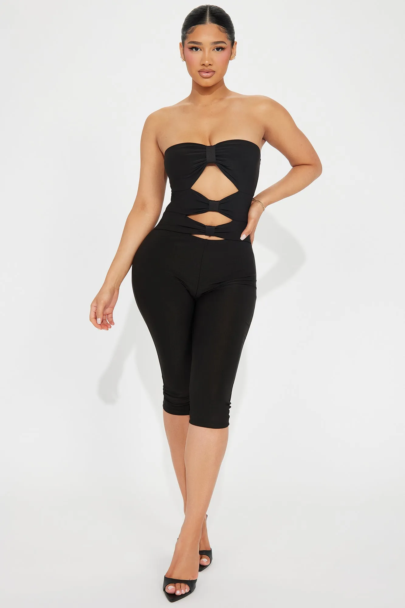 Let's Change It Up Capri Jumpsuit  - Black