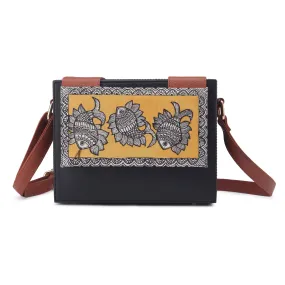 Madhubani Flap women Hand-painted crossbody sling bag