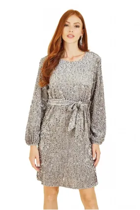 Sparkling Sequin Smock Dress by Mela London