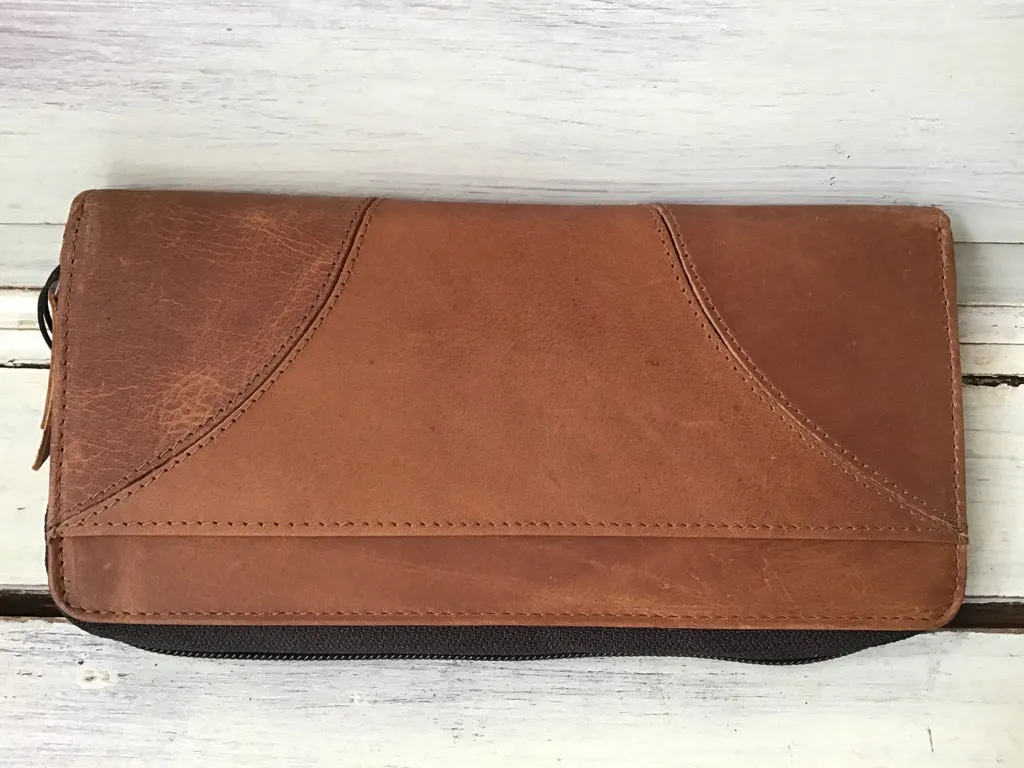 Myra Bag Leather Zip Around Longhorn Wallet