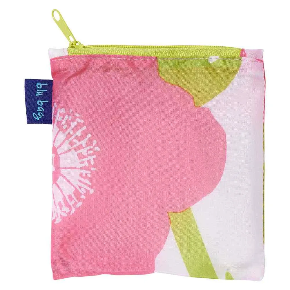 Poppies Pink blu Bag Reusable Shopping Bag-Machine washable