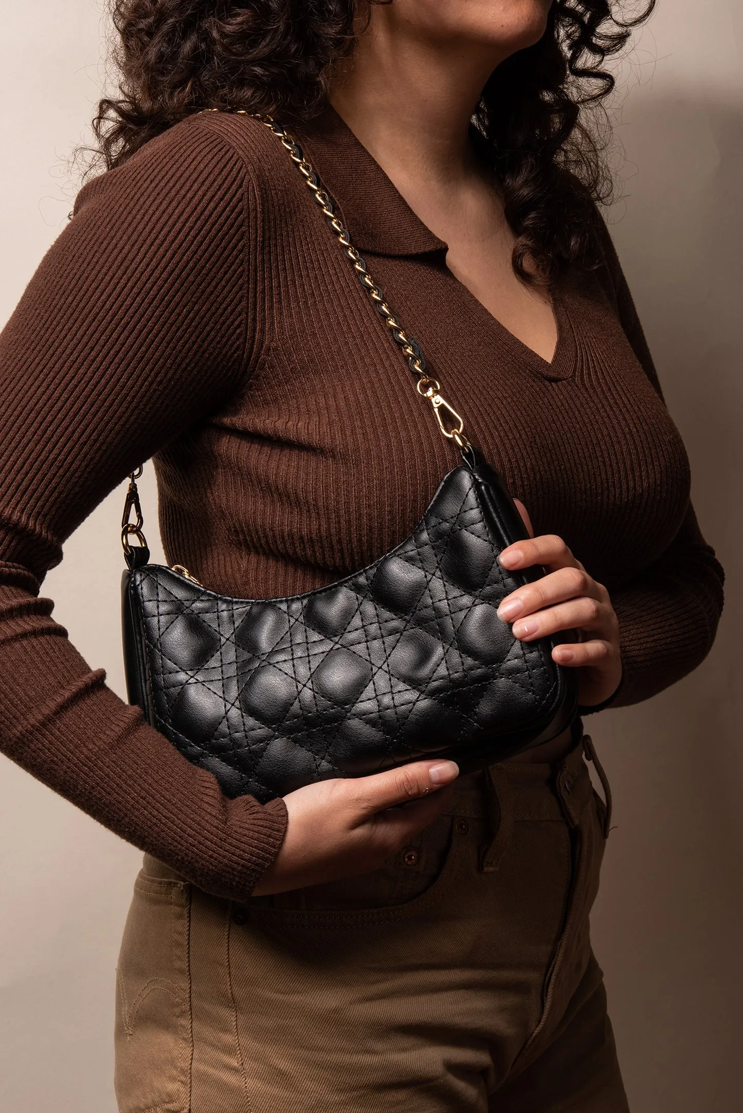 Quilted Crossbody Bag with Coin Purse